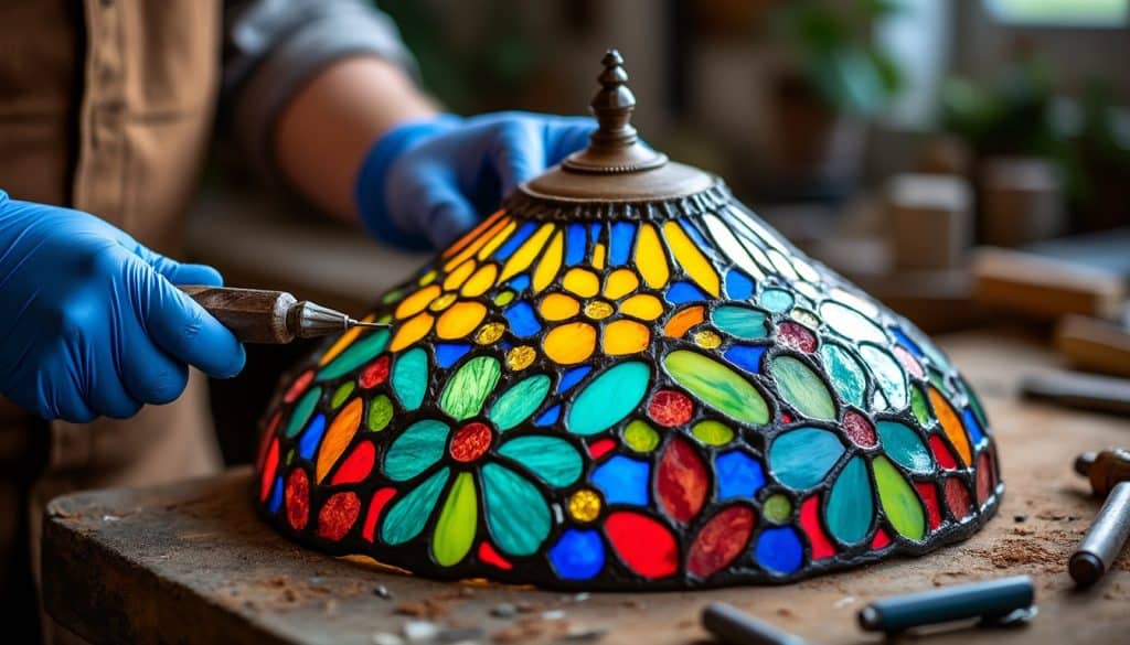 Lampe Tiffany : la construction d&rsquo;un abat-jour